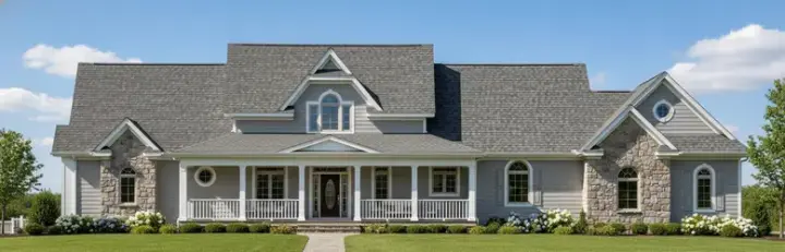 Country house plans 21-895 - front exterior, 4,649 sq ft, 7 bed, 3 bath house plans | Monster House Plans