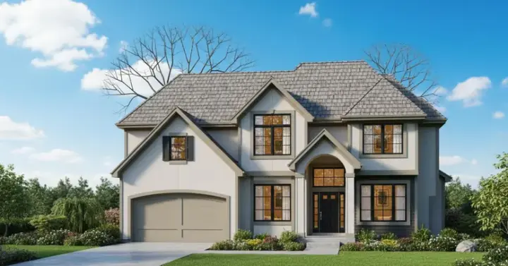 Traditional house plans 21-896 - front exterior, 2,428 sq ft, 4 bed, 2 bath house plans | Monster House Plans
