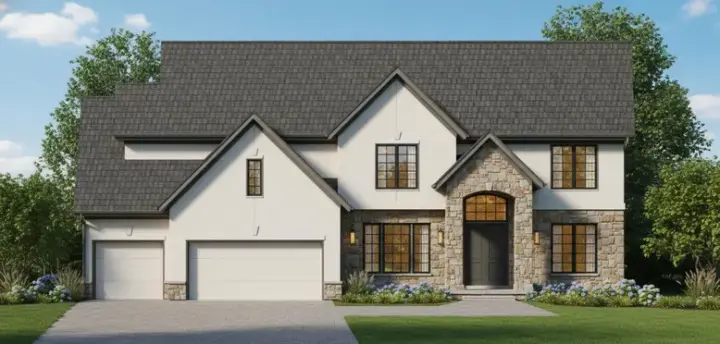 Traditional house plans 21-897 - front exterior, 3,473 sq ft, 4 bed, 3 bath house plans | Monster House Plans