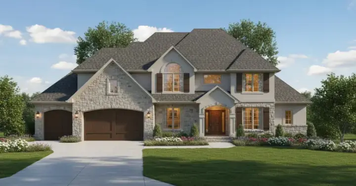 Traditional house plans 21-908 - front exterior, 2,830 sq ft, 4 bed, 3 bath house plans | Monster House Plans