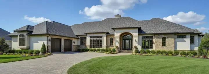 Contemporary house plans 21-920 - front exterior, 5,100 sq ft, 4 bed, 4 bath house plans | Monster House Plans