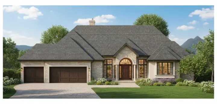 Traditional house plans 21-926 - front exterior, 3,406 sq ft, 4 bed, 3 bath house plans | Monster House Plans