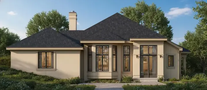 Traditional house plans 21-927 - front exterior, 3,404 sq ft, 4 bed, 4 bath house plans | Monster House Plans
