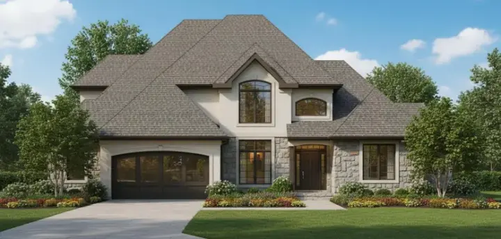 Traditional house plans 21-931 - front exterior, 3,408 sq ft, 4 bed, 3 bath house plans | Monster House Plans
