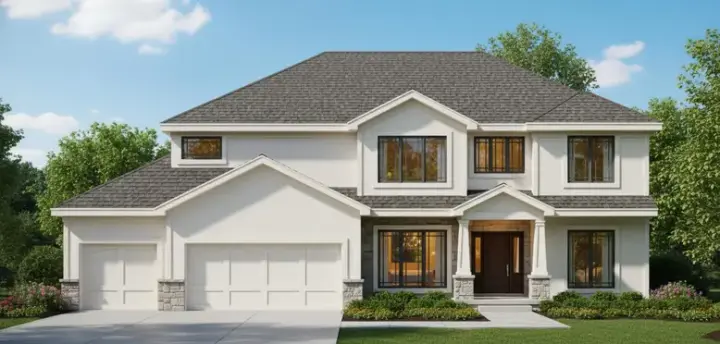 Traditional house plans 21-973 - front exterior, 3,018 sq ft, 4 bed, 3 bath house plans | Monster House Plans