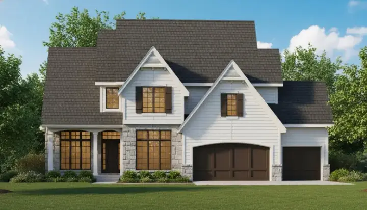 Traditional house plans 21-980 - front exterior, 2,824 sq ft, 4 bed, 3 bath house plans | Monster House Plans