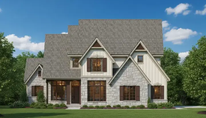 European house plans 21-981 - front exterior, 3,149 sq ft, 4 bed, 3 bath house plans | Monster House Plans