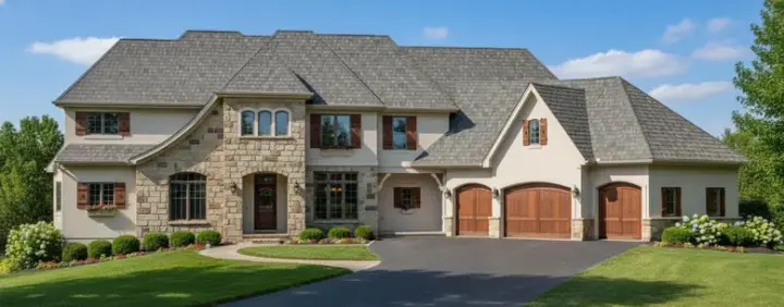 French Country house plans 21-983 - front exterior, 5,344 sq ft, 4 bed, 4 bath house plans | Monster House Plans
