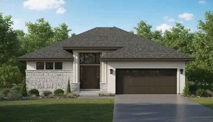 Prairie house plans 21-985 - front exterior, 2,051 sq ft, 3 bed, 2 bath house plans | Monster House Plans