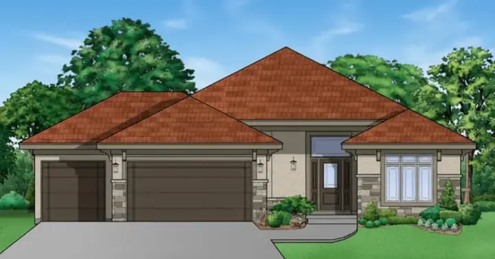 Traditional house plans 21-988 - front exterior, 2,716 sq ft, 3 bed, 3 bath house plans | Monster House Plans