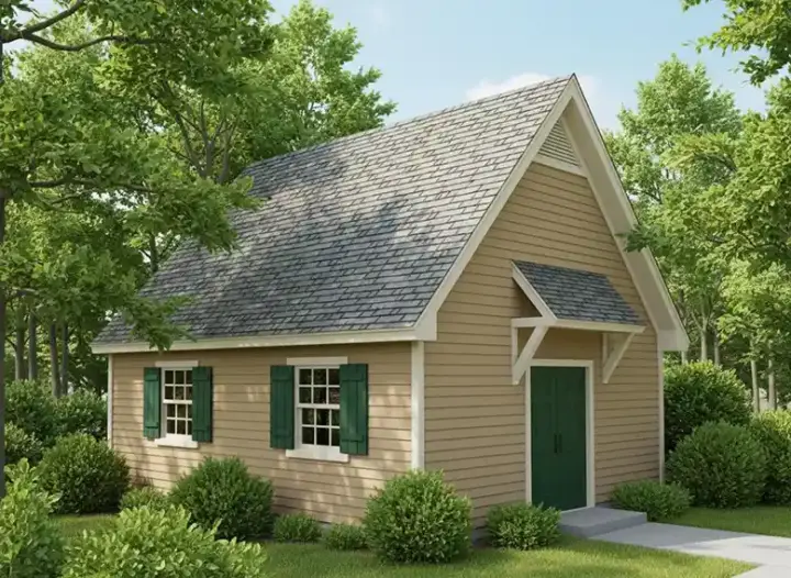 Traditional house plans 22-102 - front exterior, 480 sq ft, 0 bed, 0 bath house plans | Monster House Plans
