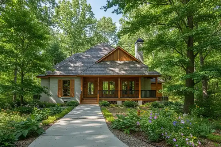 Country house plans 22-118 - front exterior, 1,507 sq ft, 3 bed, 2 bath house plans | Monster House Plans