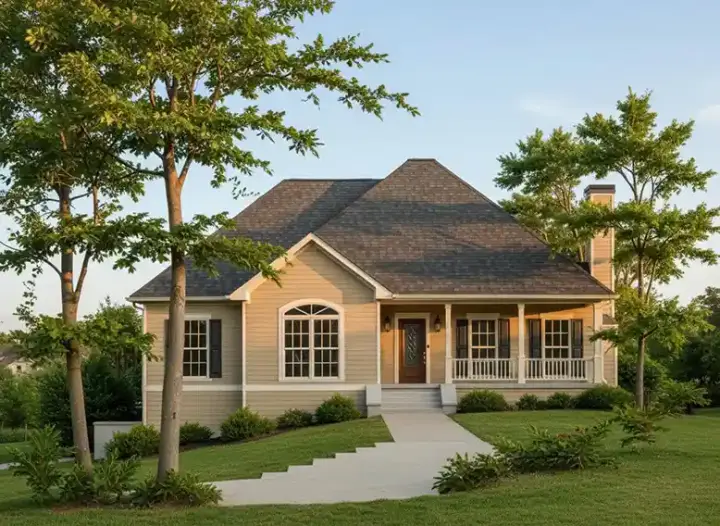 Country house plans 22-127 - front exterior, 1,631 sq ft, 3 bed, 2 bath house plans | Monster House Plans
