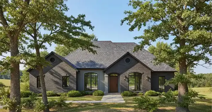 Traditional house plans 22-135 - front exterior, 1,739 sq ft, 3 bed, 2 bath house plans | Monster House Plans