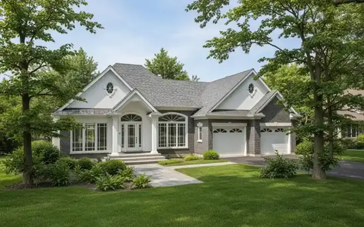 European house plans 22-145 - front exterior, 1,849 sq ft, 3 bed, 2 bath house plans | Monster House Plans