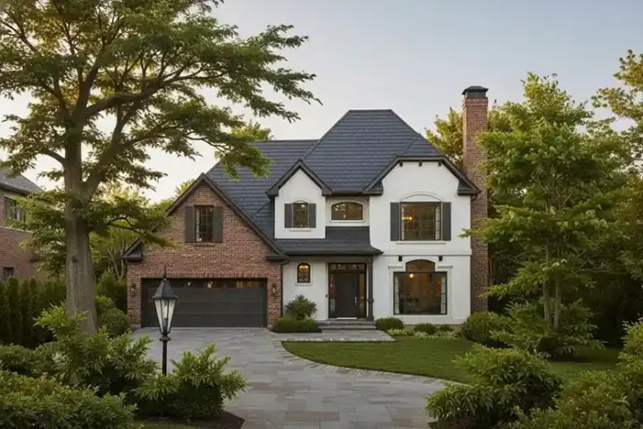 European house plans 22-147 - front exterior, 1,855 sq ft, 3 bed, 2 bath house plans | Monster House Plans