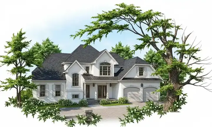 European house plans 22-148 - front exterior, 1,856 sq ft, 3 bed, 2 bath house plans | Monster House Plans