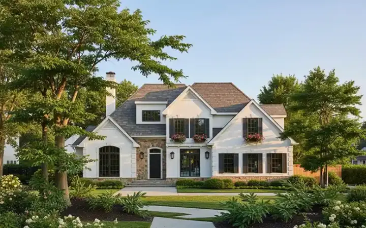 European house plans 22-160 - front exterior, 2,024 sq ft, 3 bed, 2 bath house plans | Monster House Plans