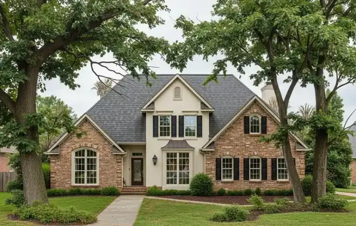European house plans 22-161 - front exterior, 2,073 sq ft, 4 bed, 2 bath house plans | Monster House Plans