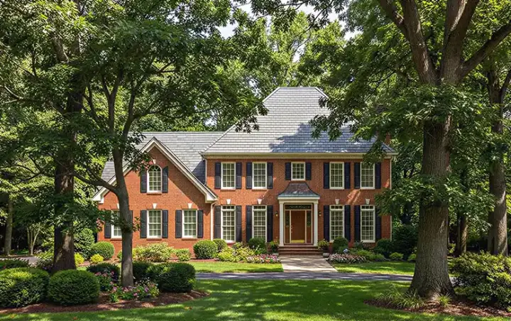 Colonial house plans 22-173 - front exterior, 2,613 sq ft, 4 bed, 2 bath house plans | Monster House Plans