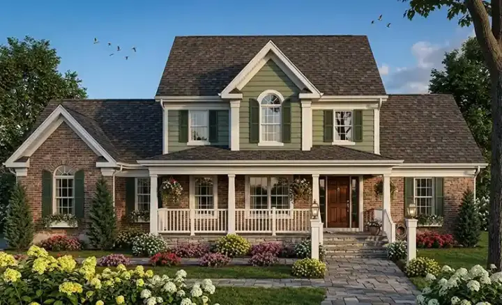 Southern Colonial house plans 23-114 - front exterior, 2,326 sq ft, 4 bed, 2 bath house plans | Monster House Plans