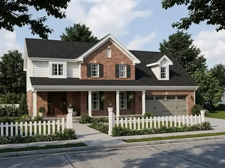 Southern Colonial house plans 23-122 - front exterior, 1,575 sq ft, 3 bed, 2 bath house plans | Monster House Plans