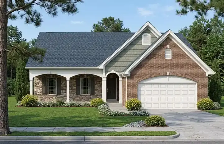 Traditional house plans 23-143 - front exterior, 1,664 sq ft, 3 bed, 2 bath house plans | Monster House Plans