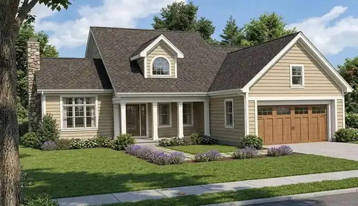 Traditional house plans 23-144 - front exterior, 1,697 sq ft, 3 bed, 2 bath house plans | Monster House Plans
