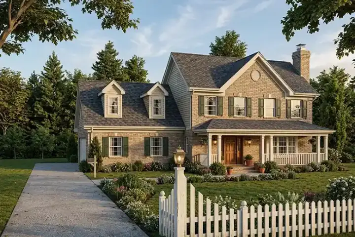 Southern house plans 23-146 - front exterior, 1,698 sq ft, 3 bed, 2 bath house plans | Monster House Plans