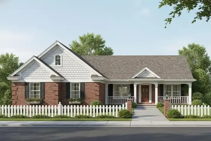 Southern house plans 23-148 - front exterior, 1,700 sq ft, 3 bed, 2 bath house plans | Monster House Plans