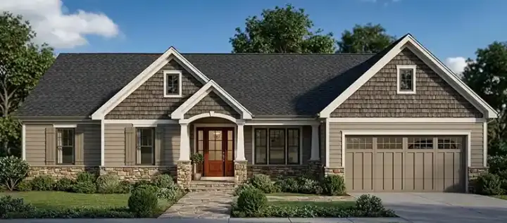Traditional house plans 23-175 - front exterior, 1,798 sq ft, 3 bed, 2 bath house plans | Monster House Plans