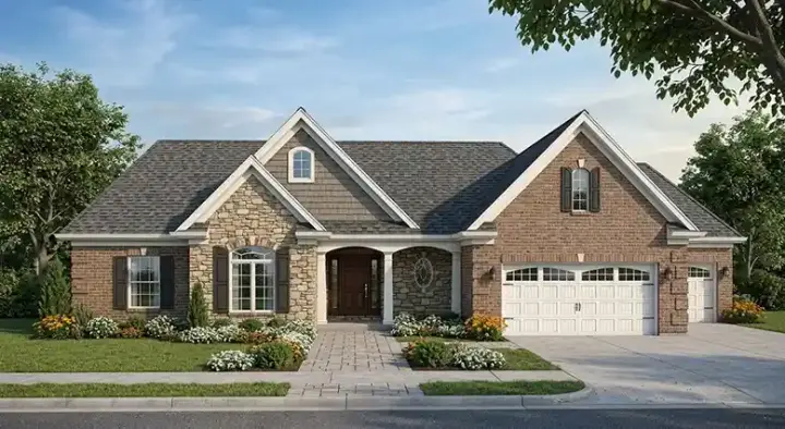 European house plans 23-178 - front exterior, 1,824 sq ft, 3 bed, 2 bath house plans | Monster House Plans