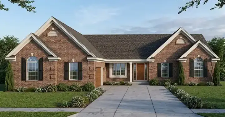 European house plans 23-196 - front exterior, 1,895 sq ft, 3 bed, 2 bath house plans | Monster House Plans