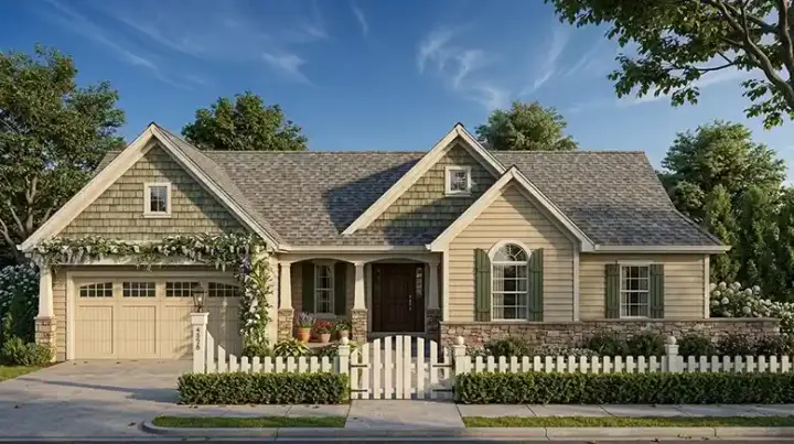 Traditional house plans 23-203 - front exterior, 1,925 sq ft, 3 bed, 2 bath house plans | Monster House Plans