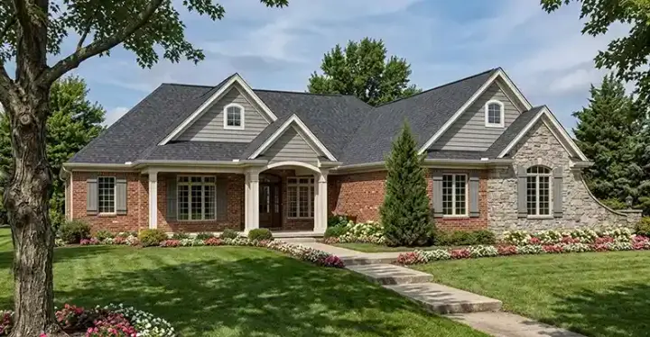 Traditional house plans 23-265 - front exterior, 2,341 sq ft, 3 bed, 2 bath house plans | Monster House Plans
