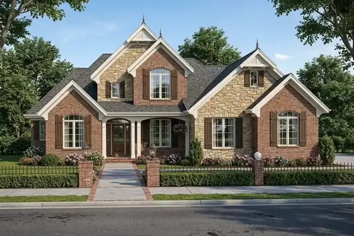 Traditional house plans 23-289 - front exterior, 2,499 sq ft, 4 bed, 2 bath house plans | Monster House Plans