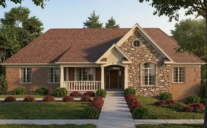 Traditional house plans 23-407 - front exterior, 2,230 sq ft, 3 bed, 2 bath house plans | Monster House Plans