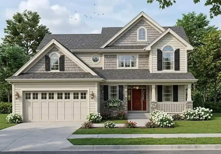 Traditional house plans 23-418 - front exterior, 1,844 sq ft, 3 bed, 2 bath house plans | Monster House Plans
