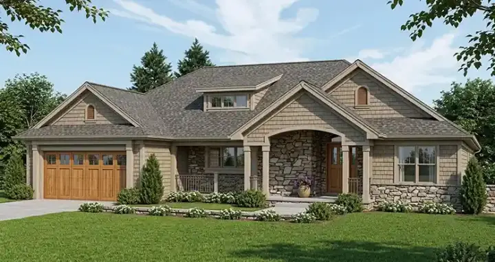 Traditional house plans 23-425 - front exterior, 1,776 sq ft, 3 bed, 2 bath house plans | Monster House Plans