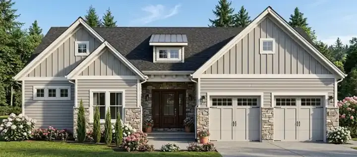 Craftsman house plans 23-456 - front exterior, 1,871 sq ft, 3 bed, 2 bath house plans | Monster House Plans