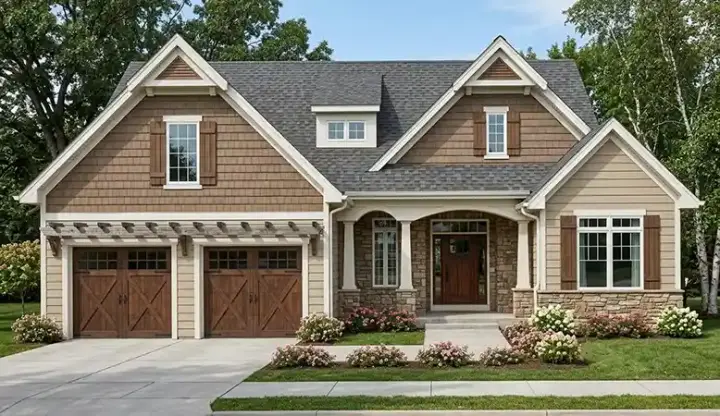 Country house plans 23-468 - front exterior, 2,316 sq ft, 4 bed, 2 bath house plans | Monster House Plans