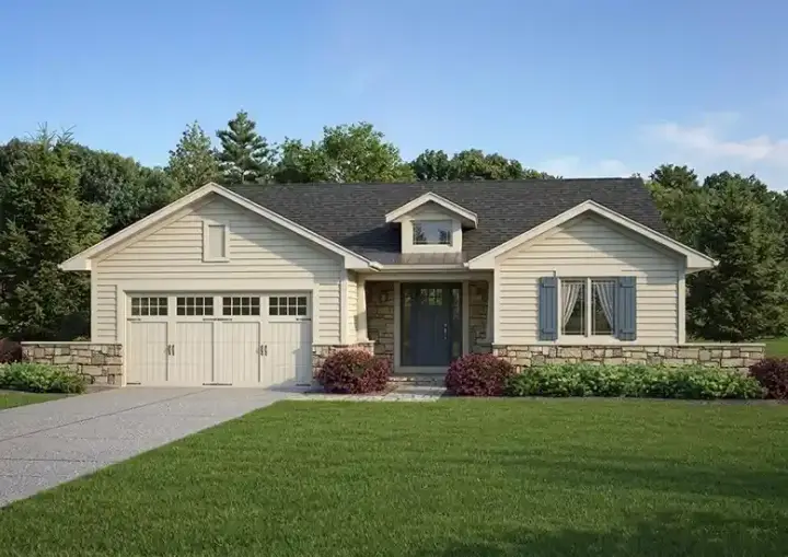 Traditional house plans 23-480 - front exterior, 1,809 sq ft, 3 bed, 2 bath house plans | Monster House Plans