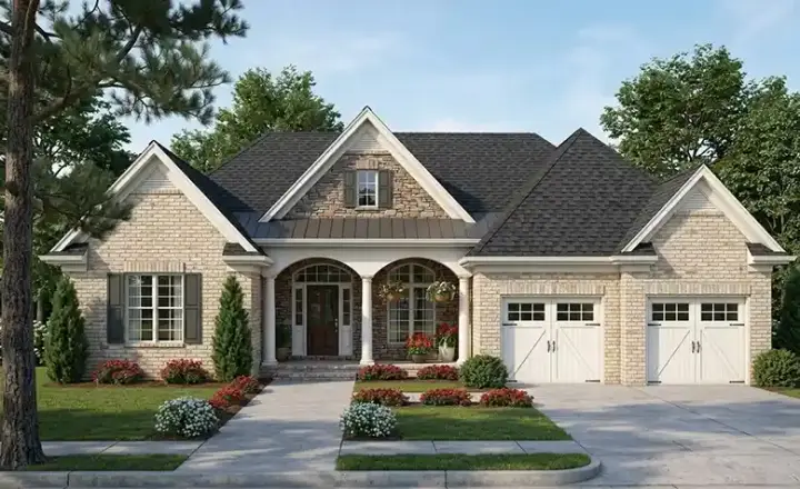 Traditional house plans 23-493 - front exterior, 2,492 sq ft, 3 bed, 2 bath house plans | Monster House Plans
