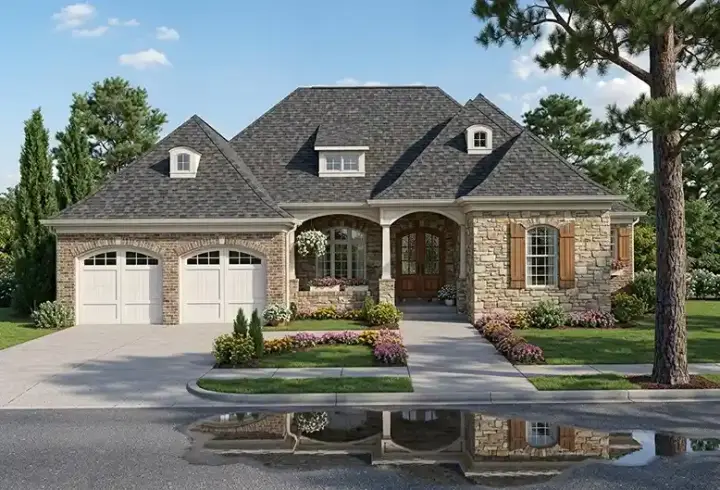 Bungalow house plans 23-503 - front exterior, 2,731 sq ft, 3 bed, 2 bath house plans | Monster House Plans