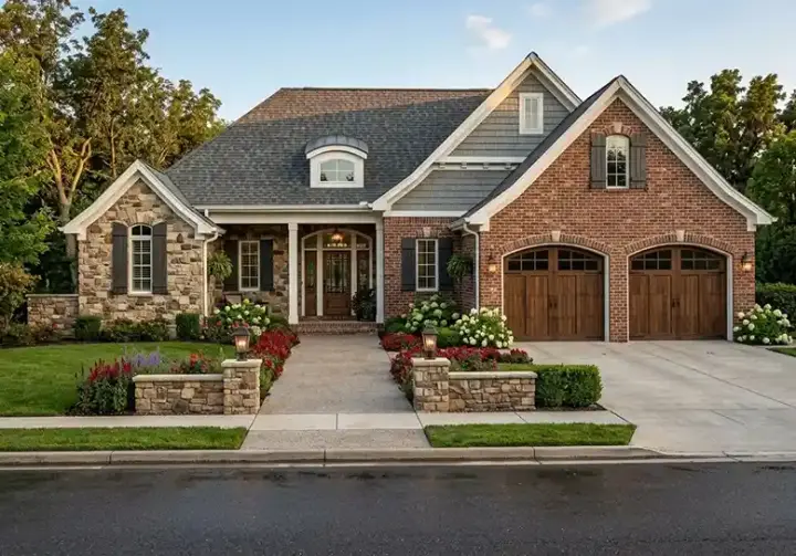 French Country house plans 23-508 - front exterior, 1,946 sq ft, 3 bed, 2 bath house plans | Monster House Plans