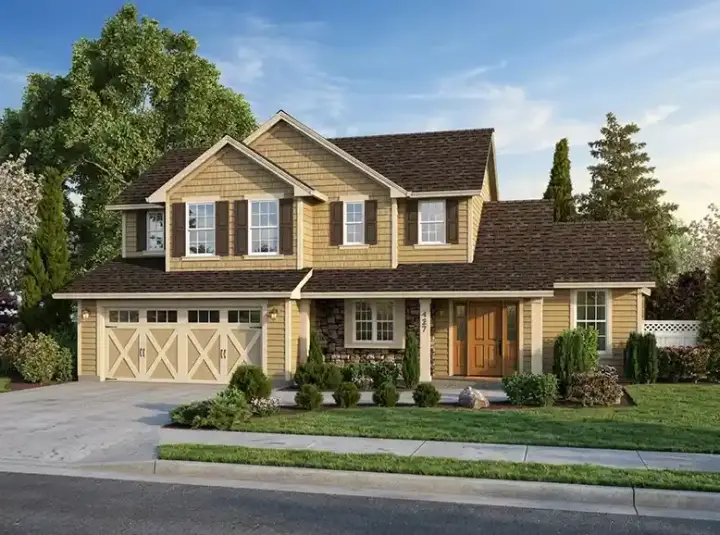 Traditional house plans 23-513 - front exterior, 1,569 sq ft, 3 bed, 2 bath house plans | Monster House Plans