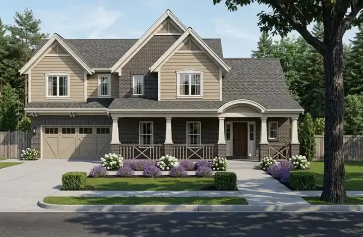 Country house plans 23-516 - front exterior, 1,922 sq ft, 3 bed, 2 bath house plans | Monster House Plans