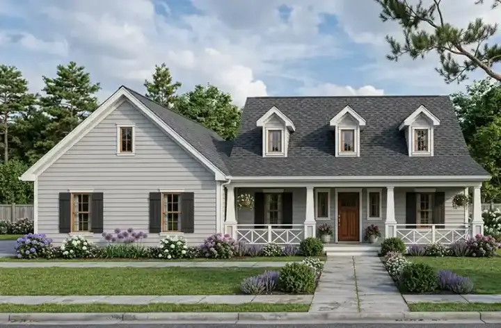 Country house plans 23-519 - front exterior, 1,790 sq ft, 3 bed, 2 bath house plans | Monster House Plans