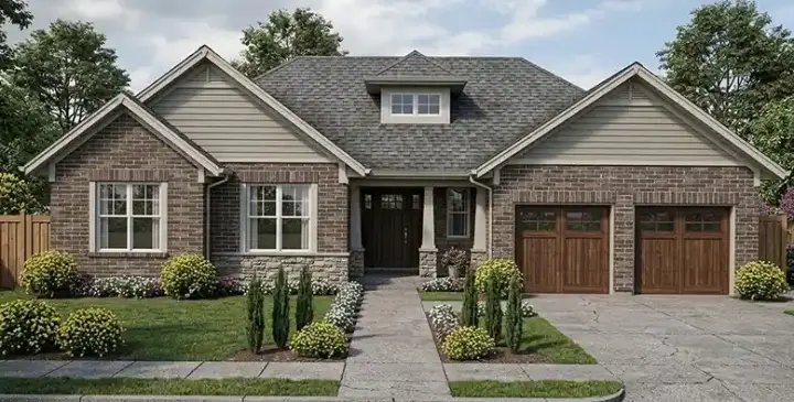 Traditional house plans 23-529 - front exterior, 1,708 sq ft, 3 bed, 2 bath house plans | Monster House Plans