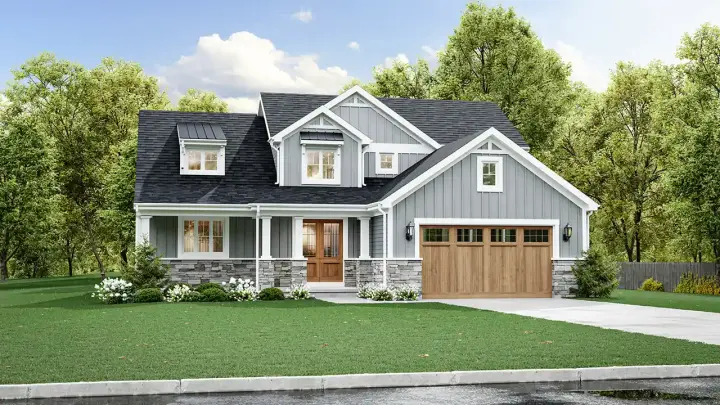 Craftsman house plans 23-534 - front exterior, 2,094 sq ft, 4 bed, 2 bath house plans | Monster House Plans